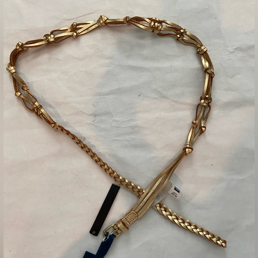 Chaps Gold Braided knotted skinny Belt